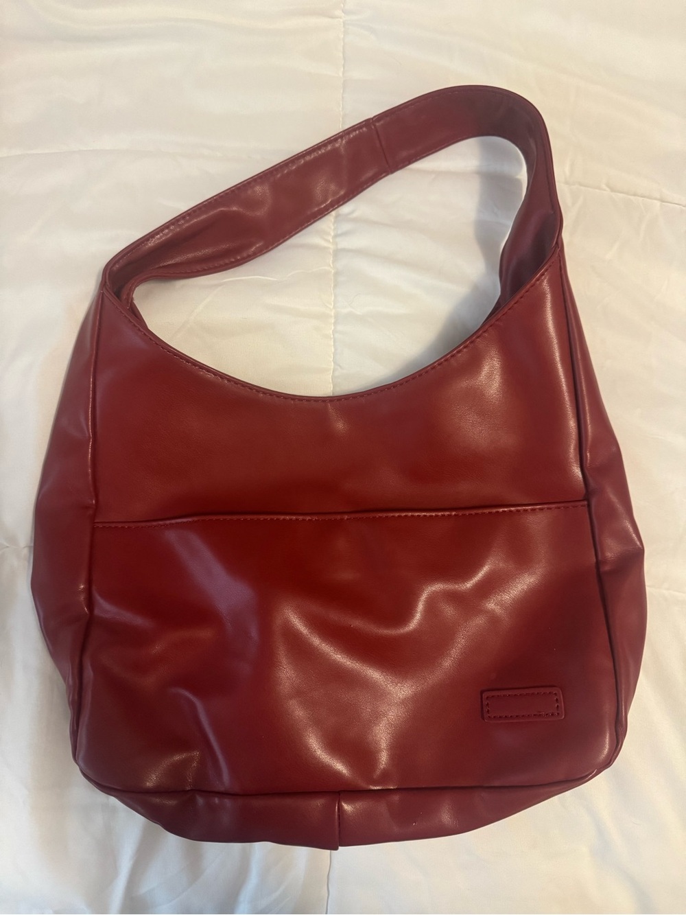 red leather shoulder bag purse